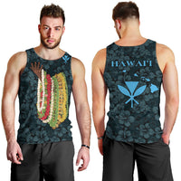 Hawaii Lei Kamehameha Men Tank Top Uliuli Seamless Pattern Hibiscus Flower LT9 - Polynesian Pride