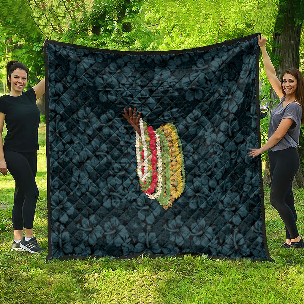 Hawaii Lei Kamehameha Quilt Uliuli Seamless Pattern Hibiscus Flower LT9 - Polynesian Pride