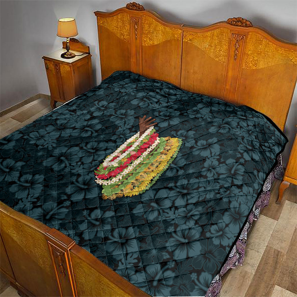 Hawaii Lei Kamehameha Quilt Uliuli Seamless Pattern Hibiscus Flower LT9 - Polynesian Pride
