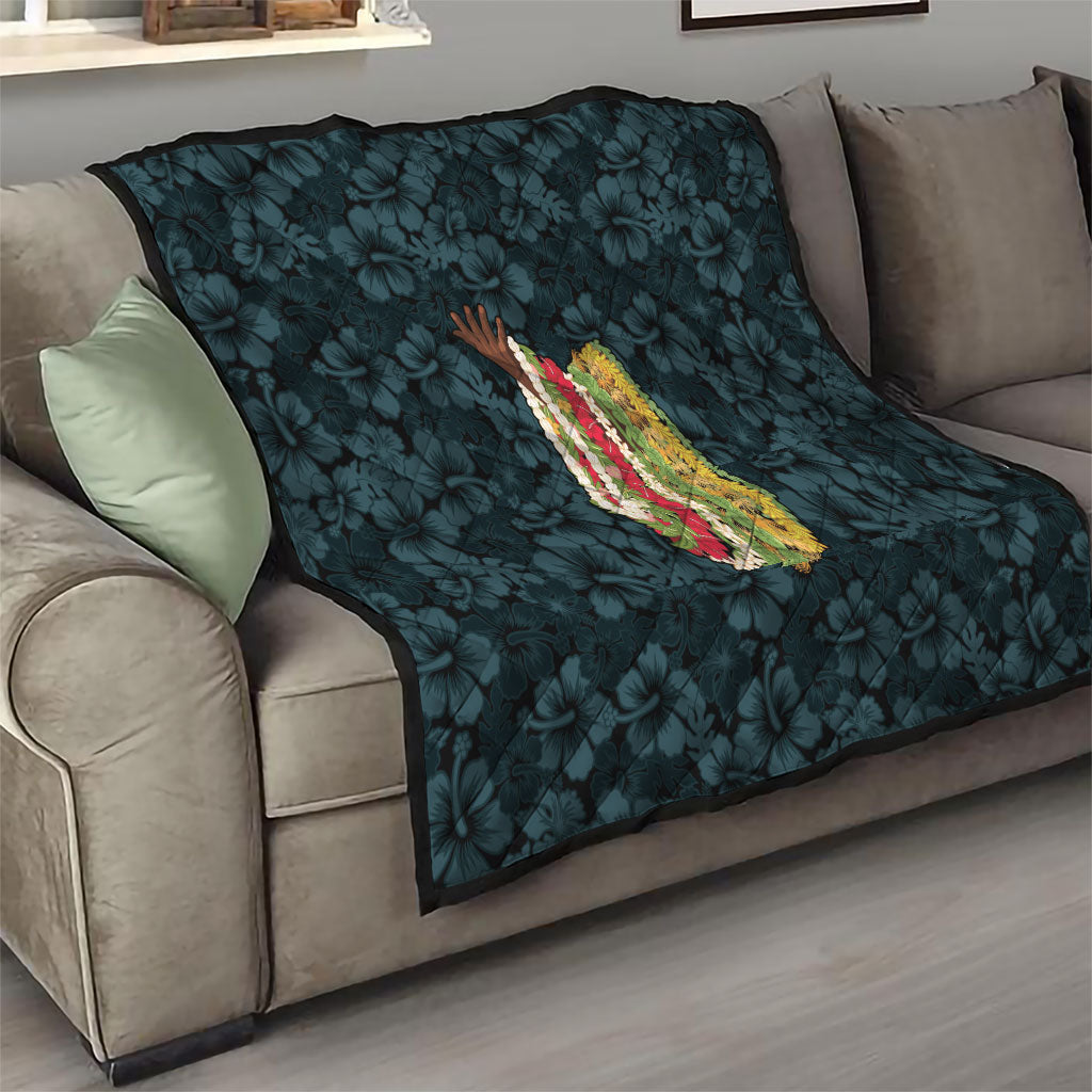 Hawaii Lei Kamehameha Quilt Uliuli Seamless Pattern Hibiscus Flower LT9 - Polynesian Pride