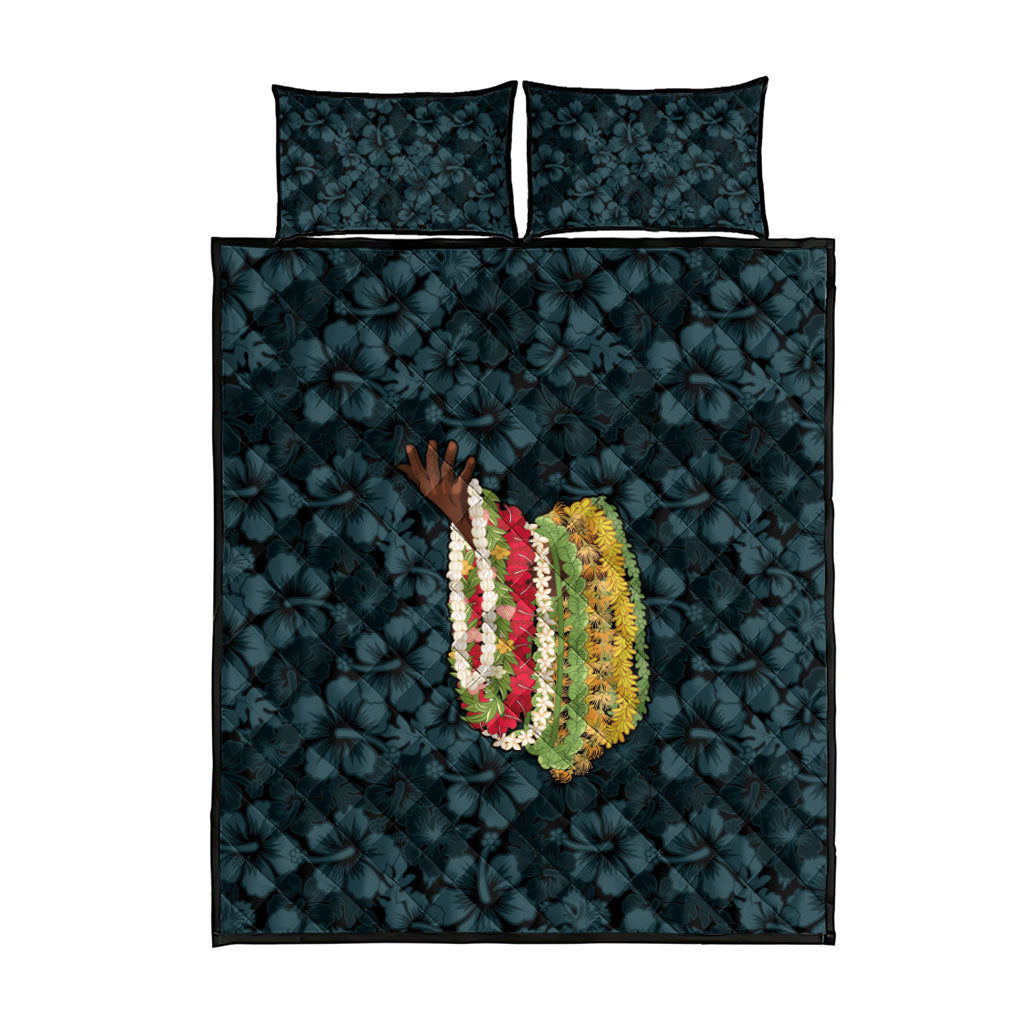 Hawaii Lei Kamehameha Quilt Bed Set Uliuli Seamless Pattern Hibiscus Flower LT9 - Polynesian Pride