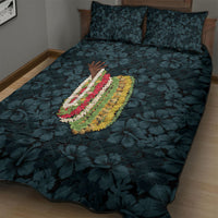 Hawaii Lei Kamehameha Quilt Bed Set Uliuli Seamless Pattern Hibiscus Flower LT9 - Polynesian Pride