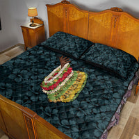 Hawaii Lei Kamehameha Quilt Bed Set Uliuli Seamless Pattern Hibiscus Flower LT9 - Polynesian Pride