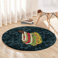 Hawaii Lei Kamehameha Round Carpet Uliuli Seamless Pattern Hibiscus Flower LT9 - Polynesian Pride