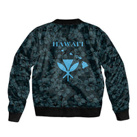 Hawaii Lei Kamehameha Sleeve Zip Bomber Jacket Uliuli Seamless Pattern Hibiscus Flower LT9 - Polynesian Pride