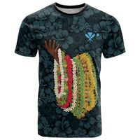 Hawaii Lei Kamehameha T Shirt Uliuli Seamless Pattern Hibiscus Flower LT9 Blue - Polynesian Pride