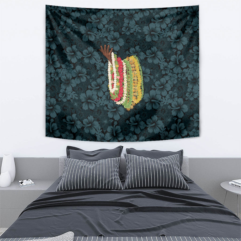 Hawaii Lei Kamehameha Tapestry Uliuli Seamless Pattern Hibiscus Flower LT9 - Polynesian Pride