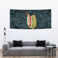 Hawaii Lei Kamehameha Tapestry Uliuli Seamless Pattern Hibiscus Flower LT9 - Polynesian Pride