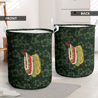 Hawaii Lei Kamehameha Laundry Basket Oma'oma'o Seamless Pattern Hibiscus Flower LT9 - Polynesian Pride