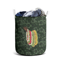 Hawaii Lei Kamehameha Laundry Basket Oma'oma'o Seamless Pattern Hibiscus Flower LT9 - Polynesian Pride