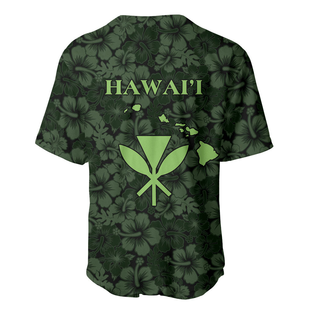 Hawaii Lei Kamehameha Baseball Jersey Oma'oma'o Seamless Pattern Hibiscus Flower LT9 - Polynesian Pride