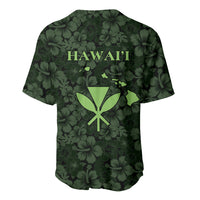 Hawaii Lei Kamehameha Baseball Jersey Oma'oma'o Seamless Pattern Hibiscus Flower LT9 - Polynesian Pride
