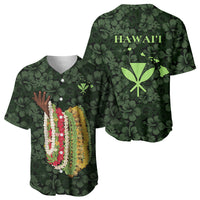 Hawaii Lei Kamehameha Baseball Jersey Oma'oma'o Seamless Pattern Hibiscus Flower LT9 - Polynesian Pride