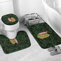 Hawaii Lei Kamehameha Bathroom Set Oma'oma'o Seamless Pattern Hibiscus Flower LT9 Mat Set Only (3 pcs) One Size Green - Polynesian Pride