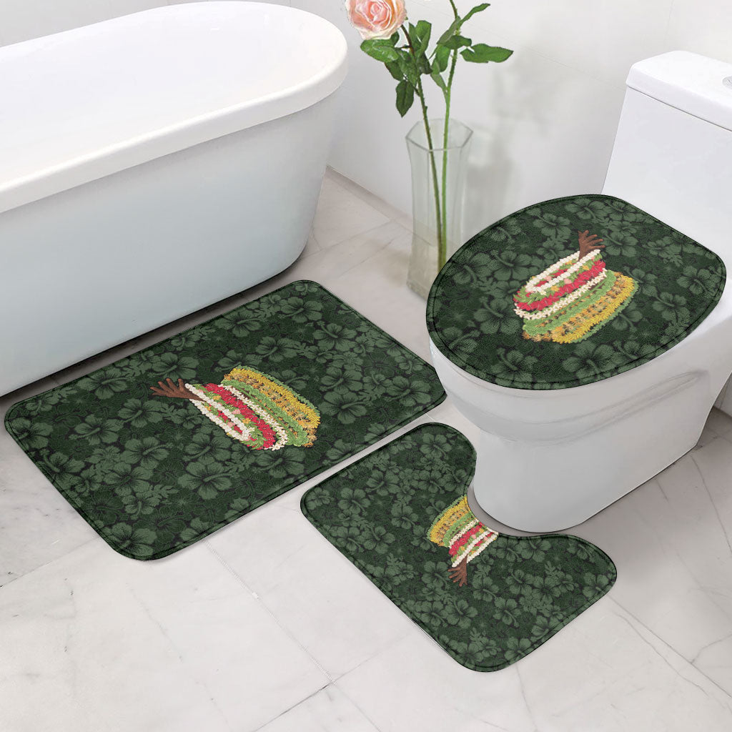 Hawaii Lei Kamehameha Bathroom Set Oma'oma'o Seamless Pattern Hibiscus Flower LT9 - Polynesian Pride
