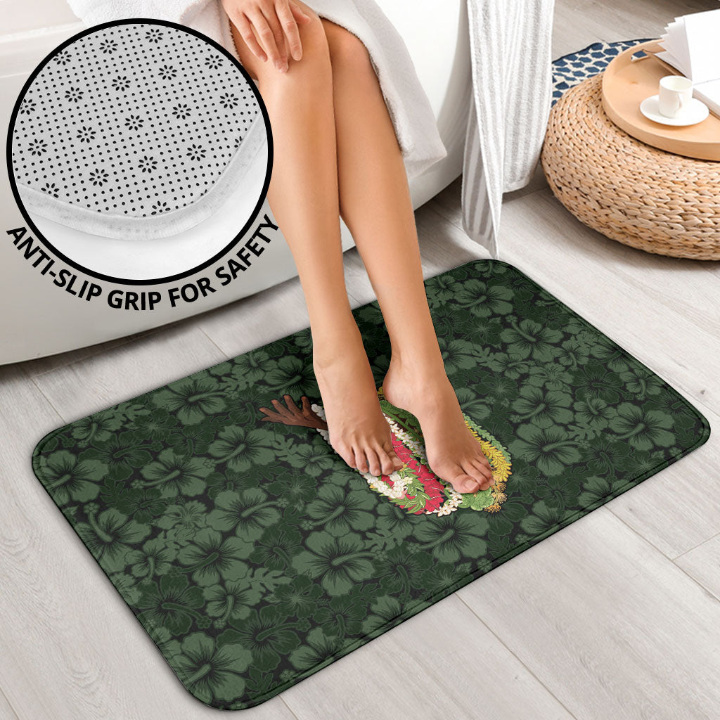 Hawaii Lei Kamehameha Bathroom Set Oma'oma'o Seamless Pattern Hibiscus Flower LT9 - Polynesian Pride