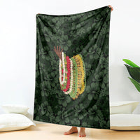 Hawaii Lei Kamehameha Blanket Oma'oma'o Seamless Pattern Hibiscus Flower LT9 - Polynesian Pride
