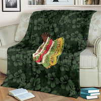 Hawaii Lei Kamehameha Blanket Oma'oma'o Seamless Pattern Hibiscus Flower LT9 - Polynesian Pride