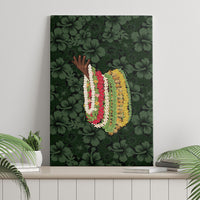 Hawaii Lei Kamehameha Canvas Wall Art Oma'oma'o Seamless Pattern Hibiscus Flower LT9 - Polynesian Pride