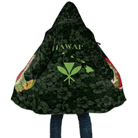 Hawaii Lei Kamehameha Cloak Oma'oma'o Seamless Pattern Hibiscus Flower LT9 Unisex Green - Polynesian Pride