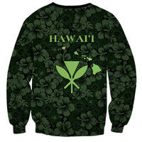 Hawaii Lei Kamehameha Sweatshirt Oma'oma'o Seamless Pattern Hibiscus Flower LT9 - Polynesian Pride