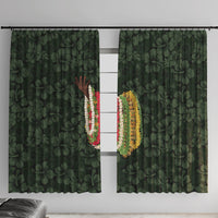 Hawaii Lei Kamehameha Window Curtain Oma'oma'o Seamless Pattern Hibiscus Flower LT9 With Hooks Green - Polynesian Pride