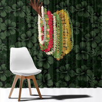 Hawaii Lei Kamehameha Window Curtain Oma'oma'o Seamless Pattern Hibiscus Flower LT9 - Polynesian Pride