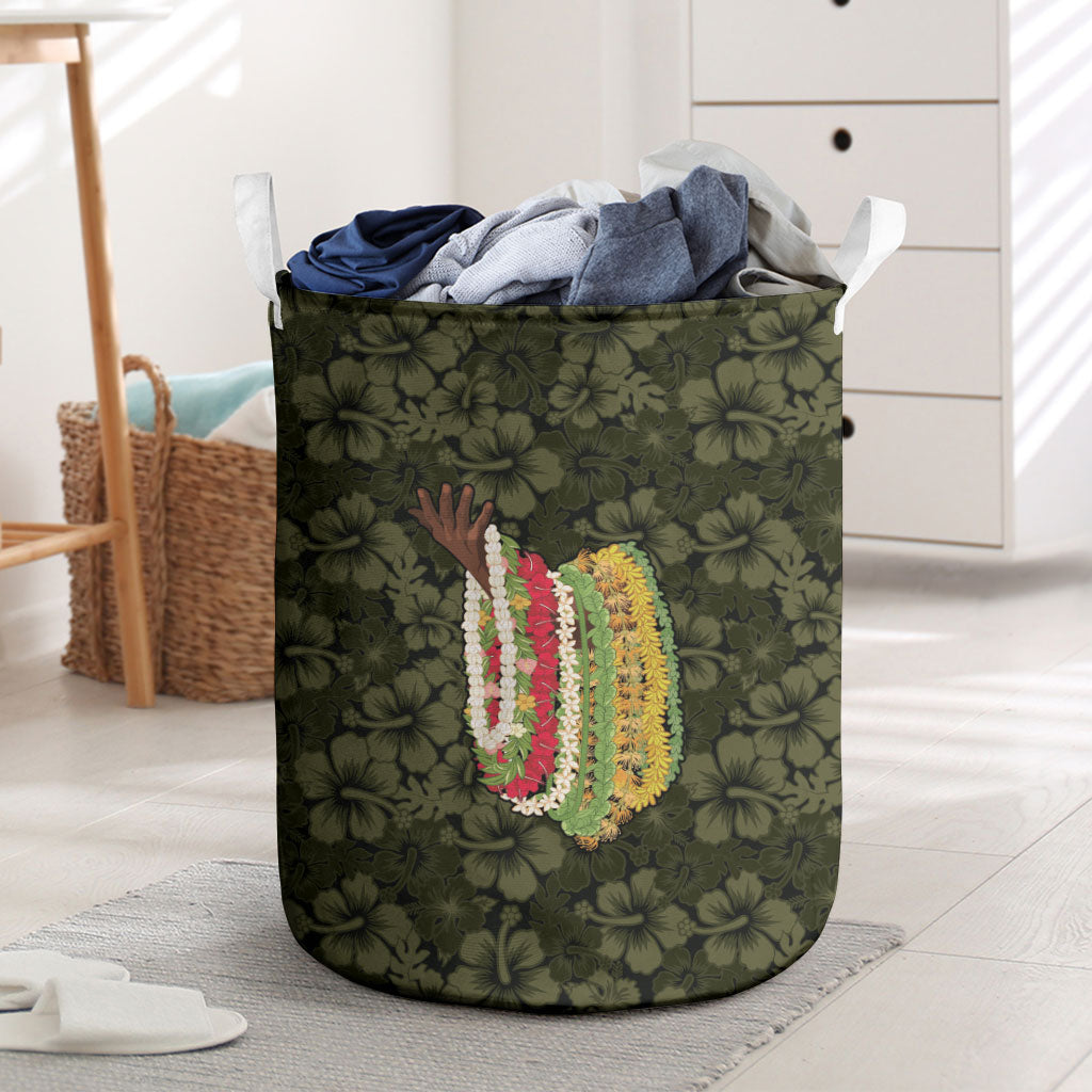 Hawaii Lei Kamehameha Laundry Basket Melemele Seamless Pattern Hibiscus Flower LT9 Yellow - Polynesian Pride