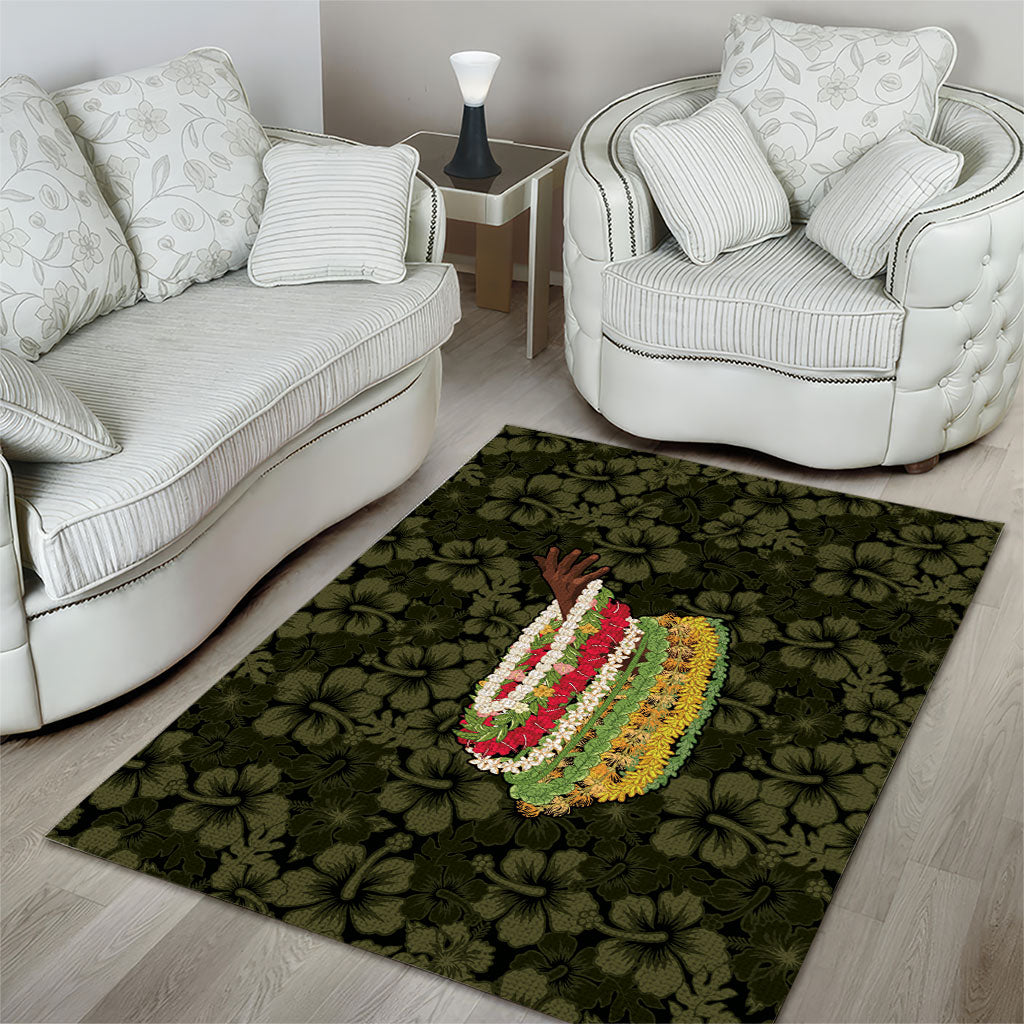 Hawaii Lei Kamehameha Area Rug Melemele Seamless Pattern Hibiscus Flower LT9 - Polynesian Pride