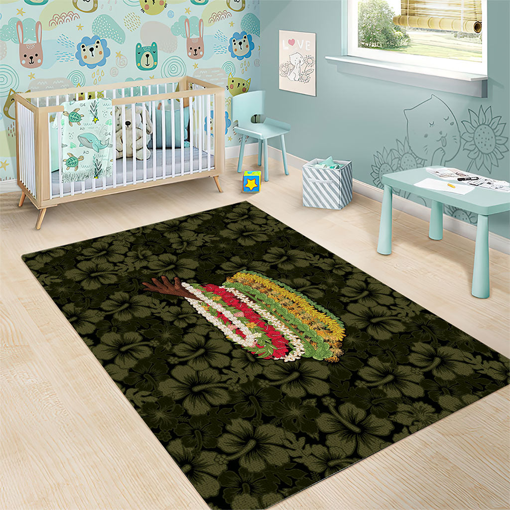 Hawaii Lei Kamehameha Area Rug Melemele Seamless Pattern Hibiscus Flower LT9 - Polynesian Pride