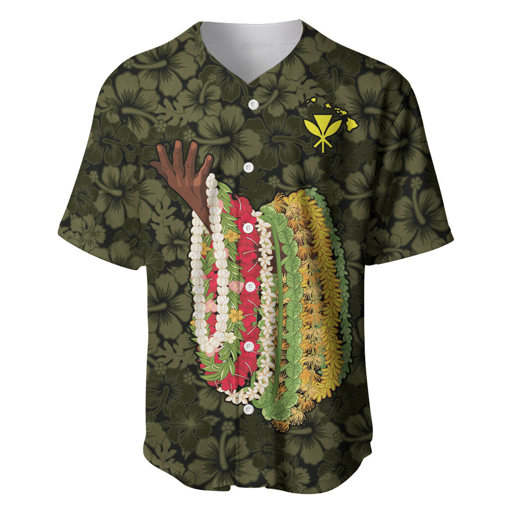 Hawaii Lei Kamehameha Baseball Jersey Melemele Seamless Pattern Hibiscus Flower LT9 Yellow - Polynesian Pride