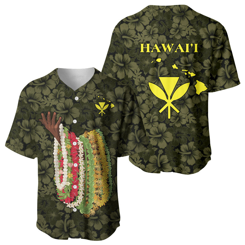 Hawaii Lei Kamehameha Baseball Jersey Melemele Seamless Pattern Hibiscus Flower LT9 - Polynesian Pride