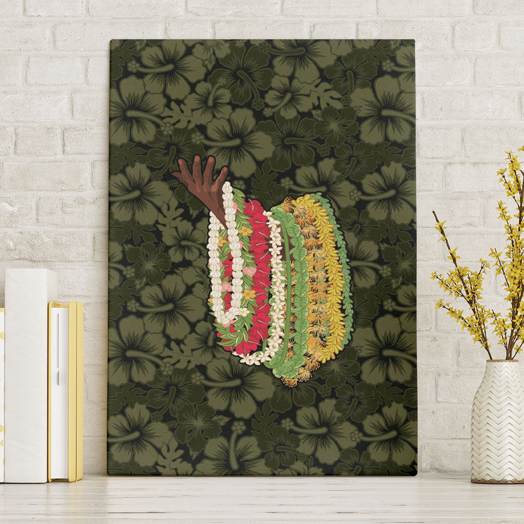 Hawaii Lei Kamehameha Canvas Wall Art Melemele Seamless Pattern Hibiscus Flower LT9 Without Frame Yellow - Polynesian Pride