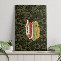 Hawaii Lei Kamehameha Canvas Wall Art Melemele Seamless Pattern Hibiscus Flower LT9 - Polynesian Pride