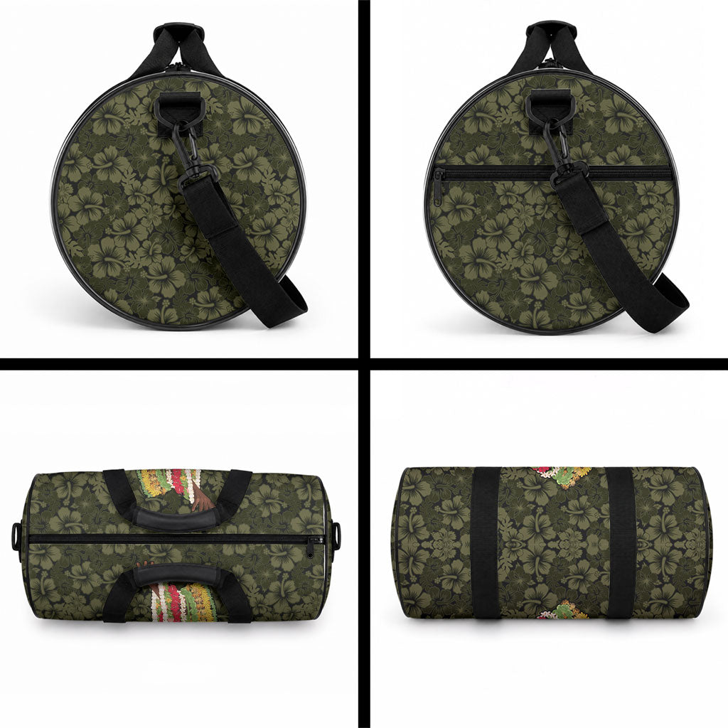 Hawaii Lei Kamehameha Duffle Bag Melemele Seamless Pattern Hibiscus Flower LT9 - Polynesian Pride