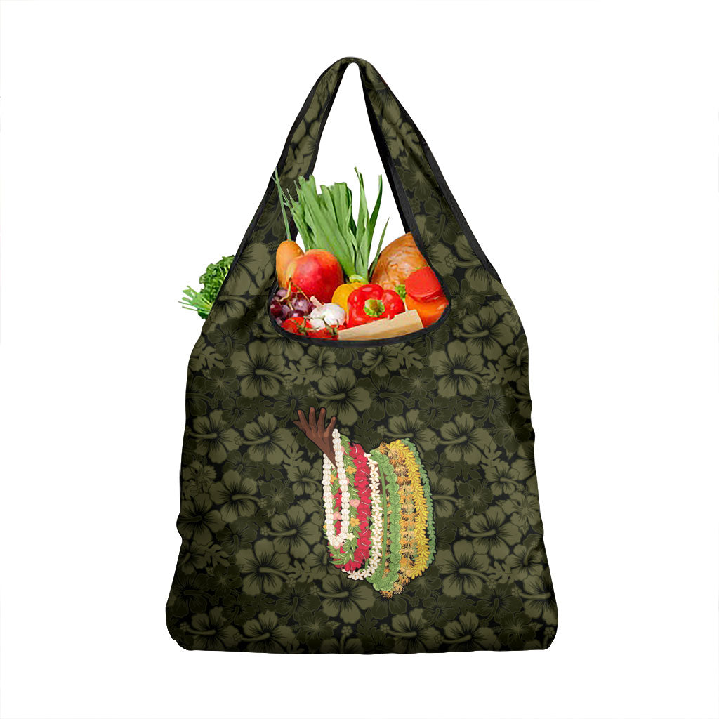 Hawaii Lei Kamehameha Grocery Bag Melemele Seamless Pattern Hibiscus Flower LT9 1-pack One Size Yellow - Polynesian Pride
