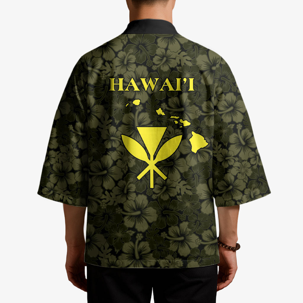 Hawaii Lei Kamehameha Kimono Melemele Seamless Pattern Hibiscus Flower LT9 - Polynesian Pride