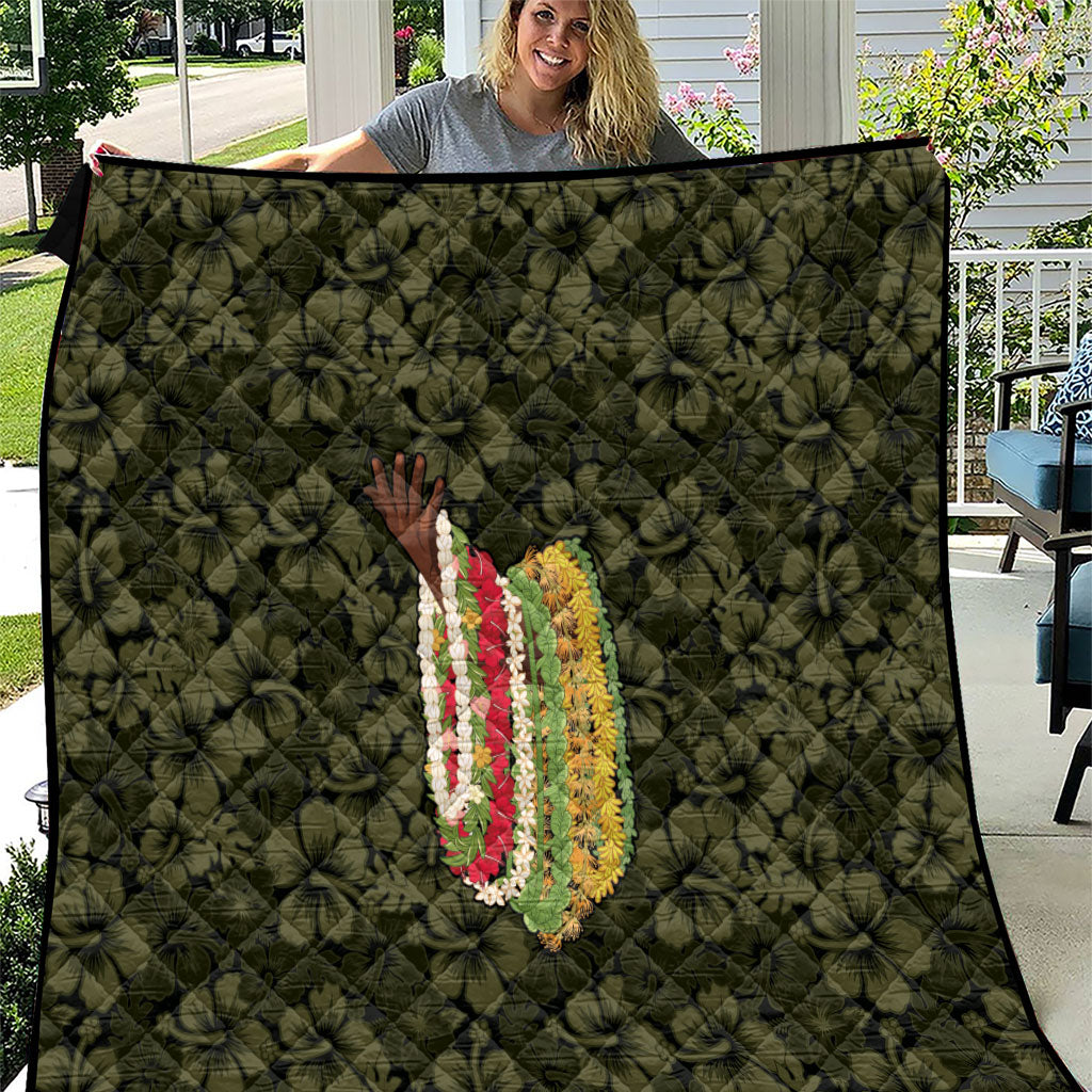 Hawaii Lei Kamehameha Quilt Melemele Seamless Pattern Hibiscus Flower LT9 Yellow - Polynesian Pride