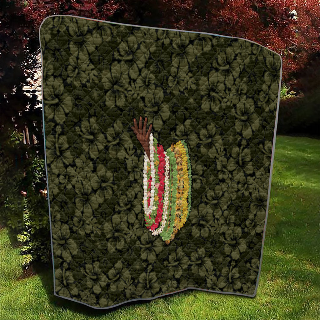 Hawaii Lei Kamehameha Quilt Melemele Seamless Pattern Hibiscus Flower LT9 - Polynesian Pride