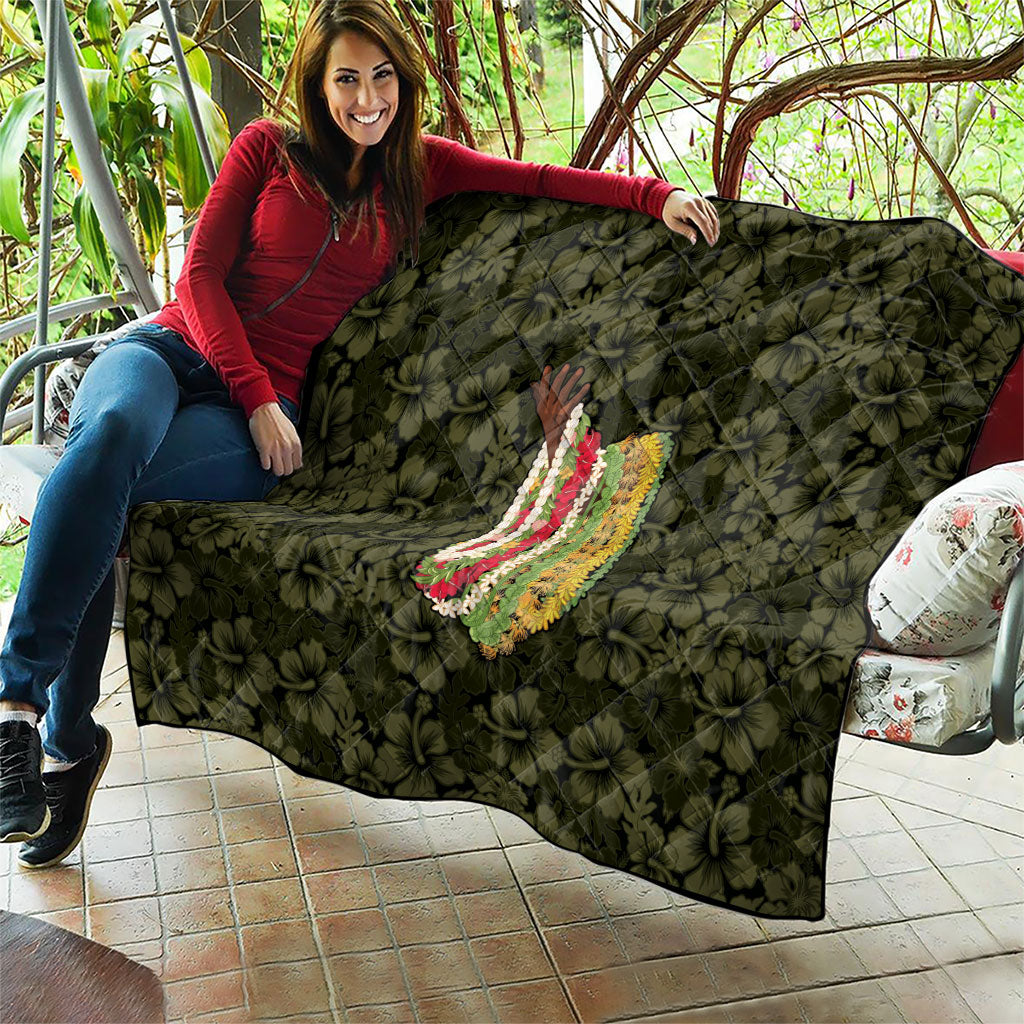 Hawaii Lei Kamehameha Quilt Melemele Seamless Pattern Hibiscus Flower LT9 - Polynesian Pride