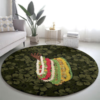 Hawaii Lei Kamehameha Round Carpet Melemele Seamless Pattern Hibiscus Flower LT9 - Polynesian Pride