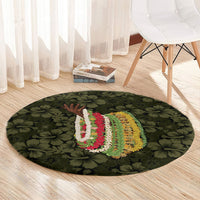Hawaii Lei Kamehameha Round Carpet Melemele Seamless Pattern Hibiscus Flower LT9 - Polynesian Pride