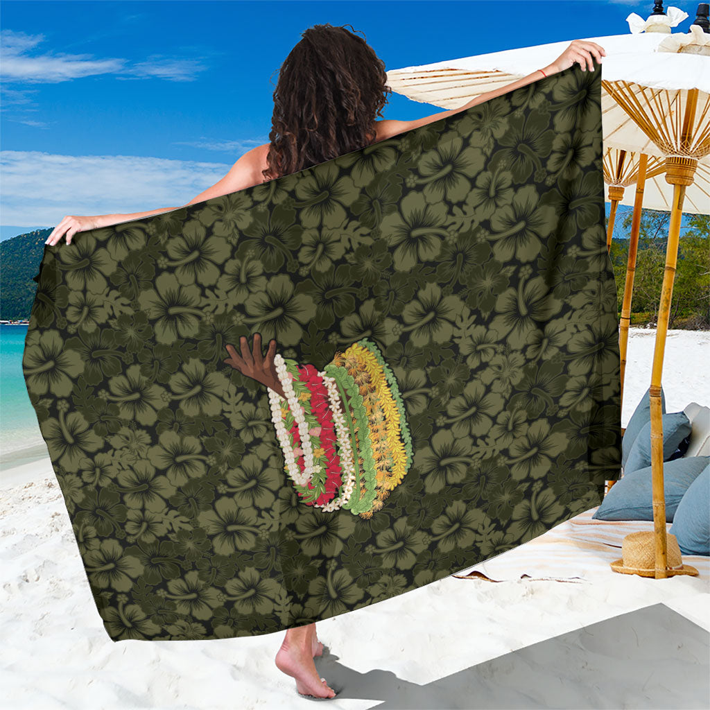 Hawaii Lei Kamehameha Sarong Melemele Seamless Pattern Hibiscus Flower LT9 One Size 44 x 66 inches Yellow - Polynesian Pride
