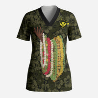 Hawaii Lei Kamehameha Scrub Top Melemele Seamless Pattern Hibiscus Flower LT9 Adult Yellow - Polynesian Pride