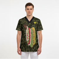 Hawaii Lei Kamehameha Scrub Top Melemele Seamless Pattern Hibiscus Flower LT9 - Polynesian Pride