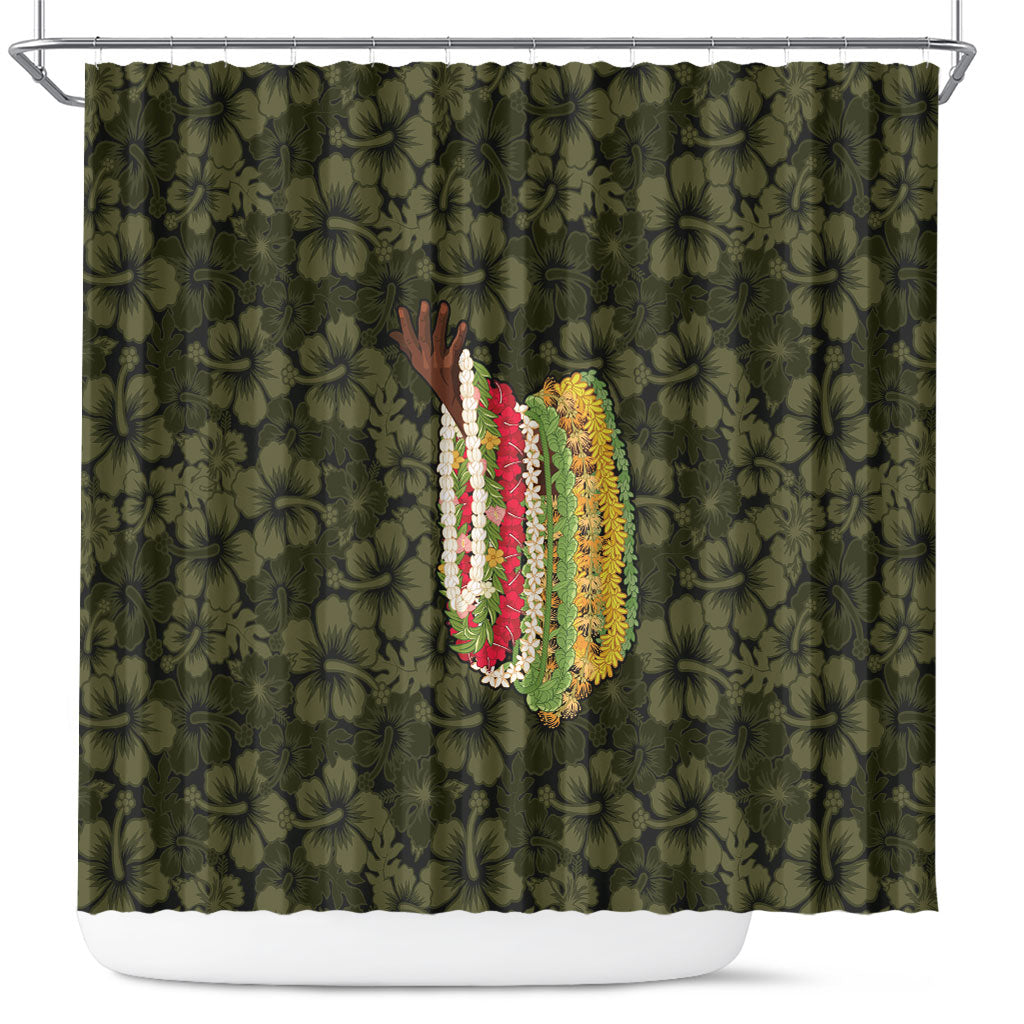 Hawaii Lei Kamehameha Shower Curtain Melemele Seamless Pattern Hibiscus Flower LT9 Yellow - Polynesian Pride
