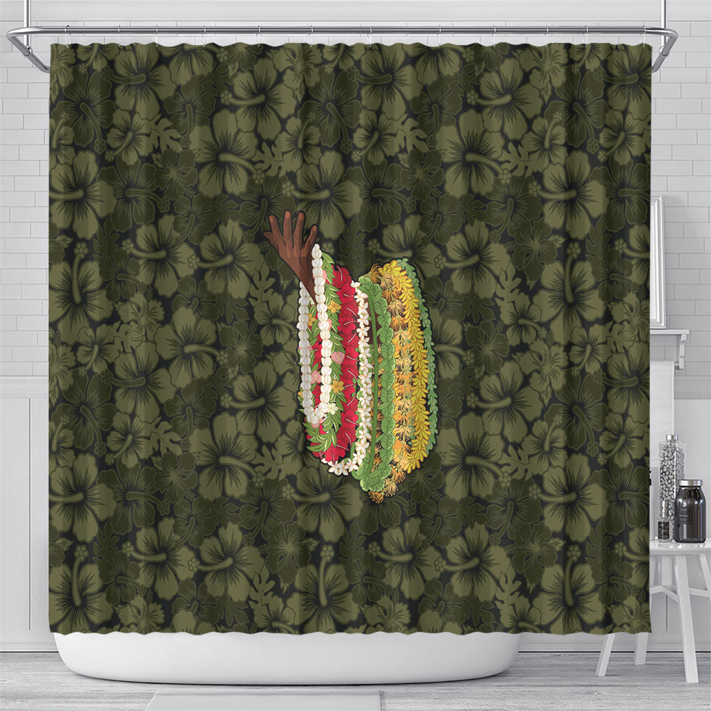Hawaii Lei Kamehameha Shower Curtain Melemele Seamless Pattern Hibiscus Flower LT9 - Polynesian Pride