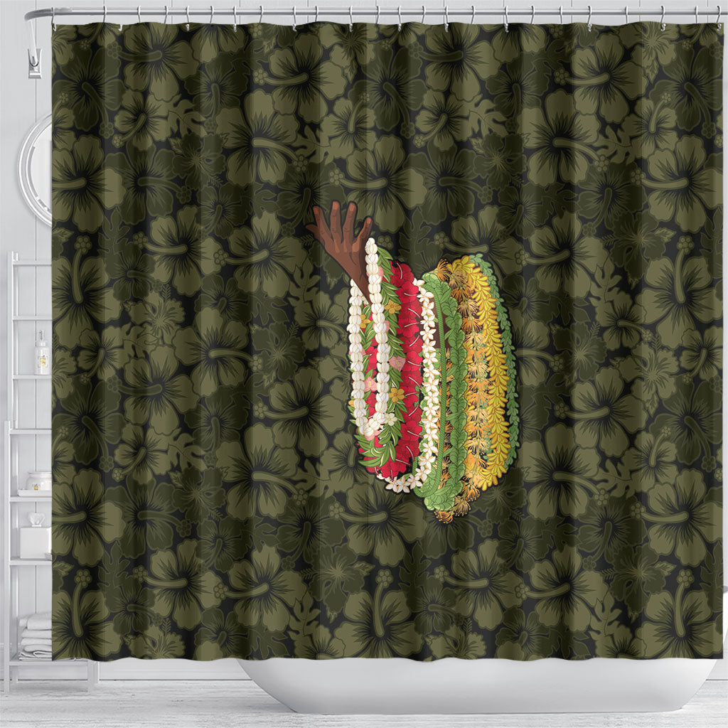 Hawaii Lei Kamehameha Shower Curtain Melemele Seamless Pattern Hibiscus Flower LT9 - Polynesian Pride