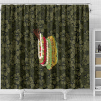 Hawaii Lei Kamehameha Shower Curtain Melemele Seamless Pattern Hibiscus Flower LT9 - Polynesian Pride