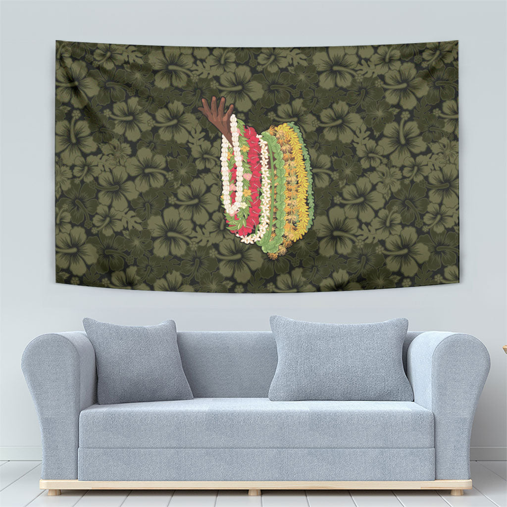 Hawaii Lei Kamehameha Tapestry Melemele Seamless Pattern Hibiscus Flower LT9 - Polynesian Pride